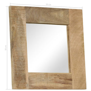 vidaXL Mirror Solid Mango Wood 50x50 cm