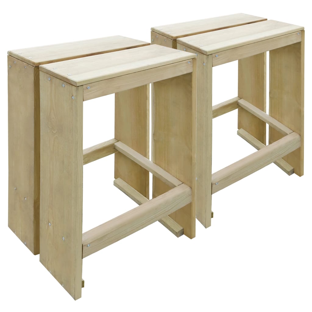 vidaXL Outdoor Bar Stools 2 pcs Impregnated Pinewood