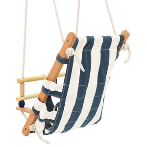 vidaXL Baby Swing with Safety Belt Cotton Wood Blue