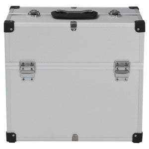 vidaXL Tool Case 38x22.5x34 cm Silver Aluminum