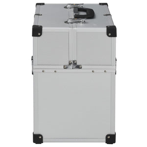 vidaXL Tool Case 38x22.5x34 cm Silver Aluminum