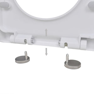 vidaXL Toilet Seats with Soft Close Lids 2 pcs Plastic White