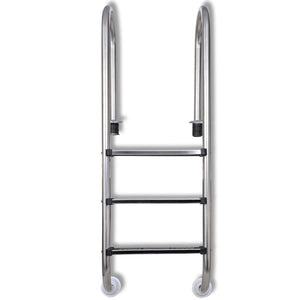 vidaXL Pool Ladder 3 Steps Stainless Steel 304 120 cm