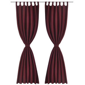 2 pcs Bordeaux Micro-Satin Curtains with Loops 140 x 245 cm