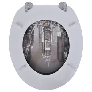 Toilet Seat with MDF Lid New York Design