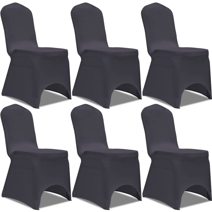 vidaXL Stretch Chair Cover 6 pcs Anthracite