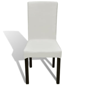 vidaXL Straight Stretchable Chair Cover 4 pcs Cream