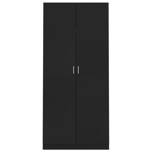 vidaXL Wardrobe Black 90x52x200 cm Engineered Wood