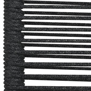 vidaXL 5 Piece Outdoor Dining Set Cotton Rope and Steel Black