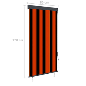 vidaXL Outdoor Roller Blind 80x250 cm Orange and Brown