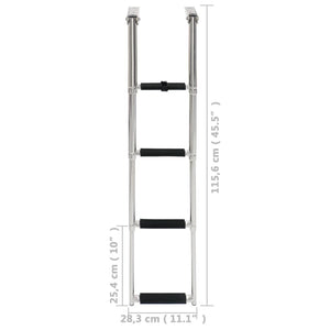 vidaXL Folding Boarding Ladder 4-step Stainless Steel