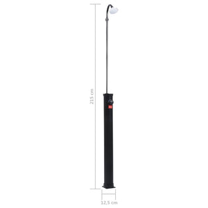 vidaXL Garden Solar Shower Black 215 cm 8 L