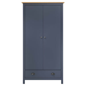 vidaXL 2-Door Wardrobe Hill Grey 89x50x170 cm Solid Pine Wood
