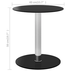 vidaXL Coffee Table Black 40 cm Tempered Glass