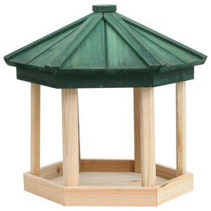 vidaXL Bird Feeder Octagon Solid Firwood 33x30 cm