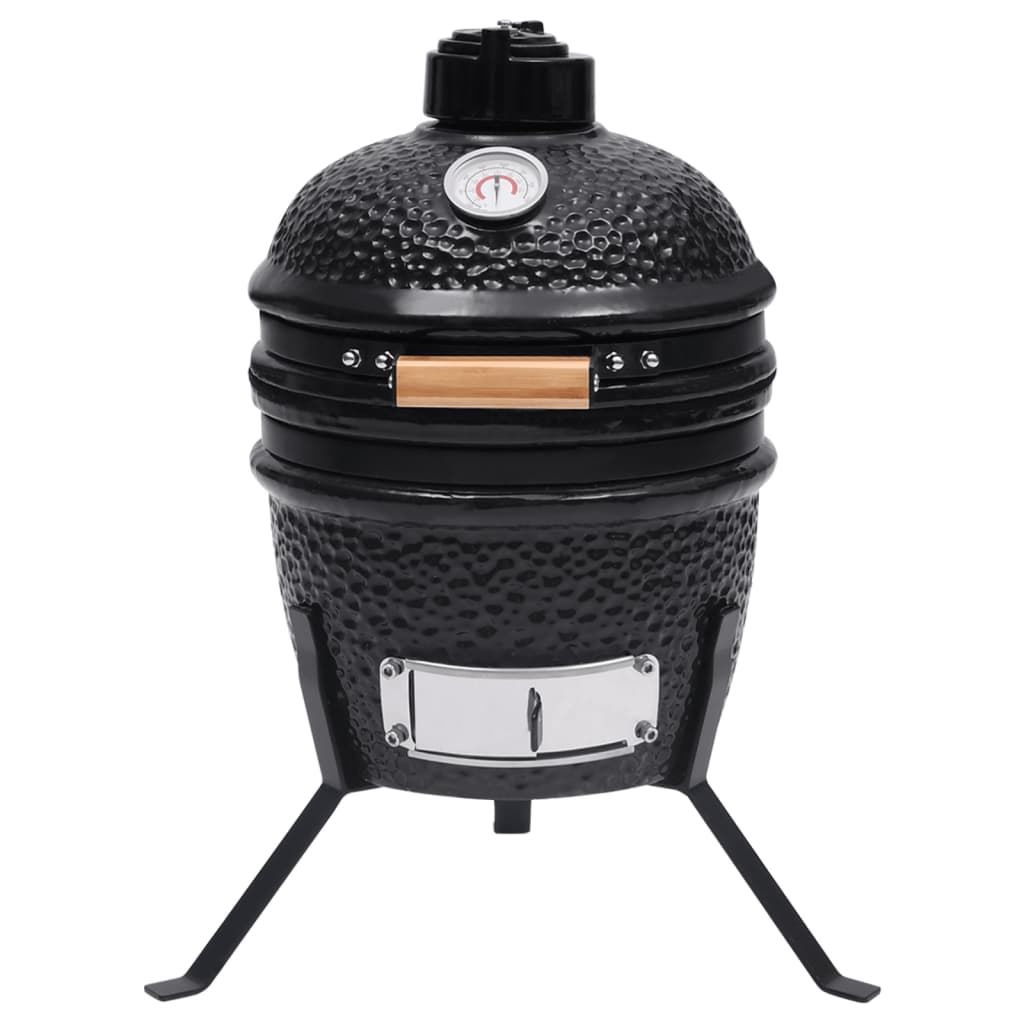 vidaXL 2-in-1 Kamado Barbecue Grill Smoker Ceramic 56 cm Black – Luxury  Garden Party