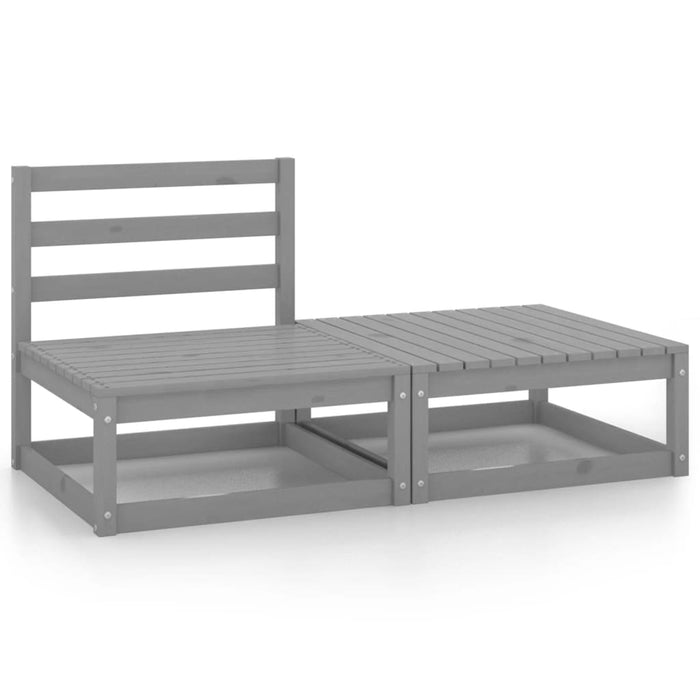 vidaXL 2 Piece Garden Lounge Set Grey Solid Pinewood