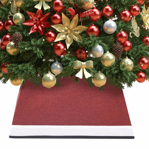 vidaXL Christmas Tree Skirt Red and White 48x48x25 cm