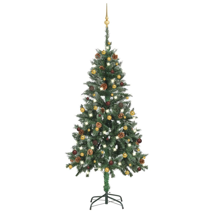 vidaXL Artificial Christmas Tree with LEDs&Ball Set 150 cm