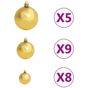 vidaXL Artificial Christmas Tree with LEDs&Ball Set 150 cm