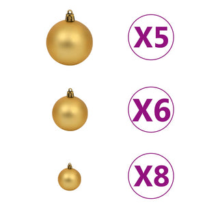 vidaXL Artificial Christmas Tree with LEDs&Ball Set 150 cm