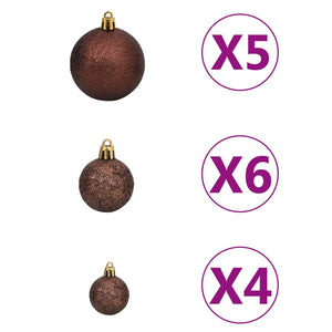 vidaXL Artificial Christmas Tree with LEDs&Ball Set 150 cm