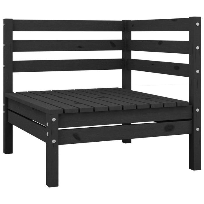 vidaXL Garden Corner Sofa Black Solid Pinewood