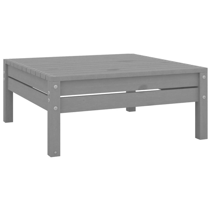 vidaXL Garden Footstool Grey Solid Pinewood