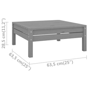 vidaXL Garden Footstool Grey Solid Pinewood