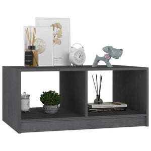 vidaXL Coffee Table Grey 75x50x33.5 cm Solid Pinewood