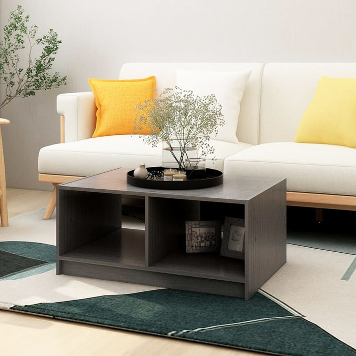 vidaXL Coffee Table Grey 75x50x33.5 cm Solid Pinewood