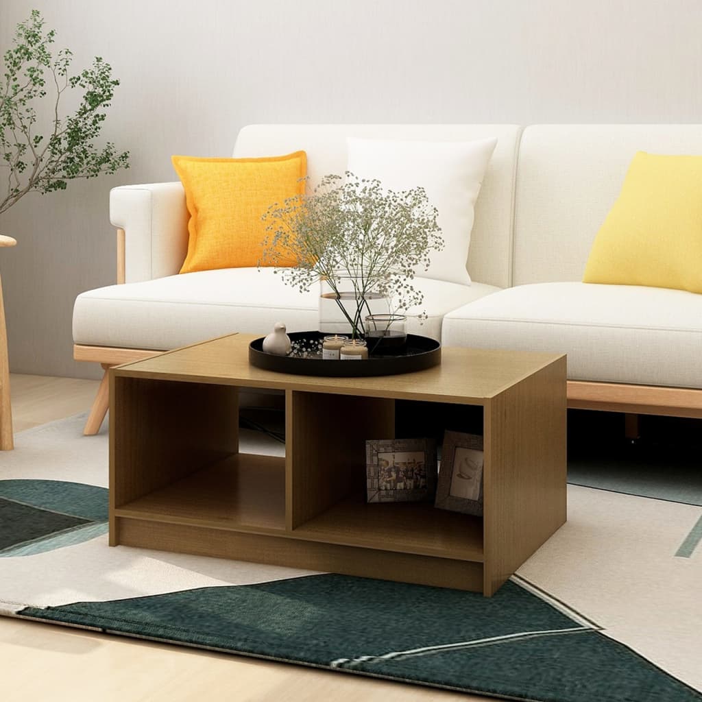 vidaXL Coffee Table Honey Brown 75x50x33.5 cm Solid Pinewood