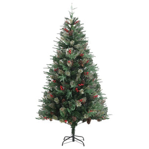 vidaXL Christmas Tree with Pine Cones Green 195 cm PVC&PE