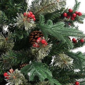 vidaXL Christmas Tree with Pine Cones Green 195 cm PVC&PE