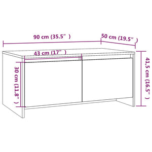 vidaXL Coffee Table Concrete Grey 90x50x41.5 cm Engineered Wood