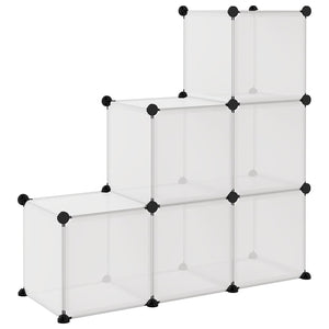 vidaXL Storage Cube Organiser with 6 Cubes Transparent PP
