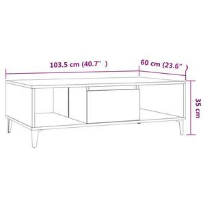 vidaXL Coffee Table Brown Oak 103.5x60x35 cm Engineered Wood