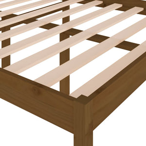 vidaXL Bed Frame Honey Brown Solid Wood Pine 135x190 cm 4FT6 Double