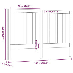 vidaXL Bed Headboard Black 146x4x100 cm Solid Wood Pine