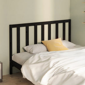 vidaXL Bed Headboard Black 146x4x100 cm Solid Wood Pine