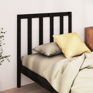 vidaXL Bed Headboard Black 81x4x100 cm Solid Wood Pine