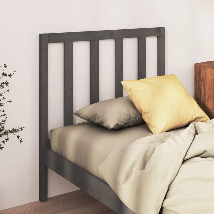 vidaXL Bed Headboard Grey 106x4x100 cm Solid Wood Pine