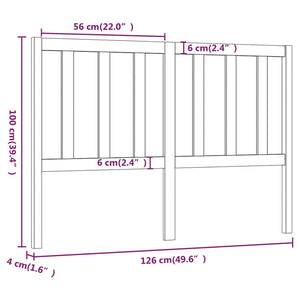 vidaXL Bed Headboard White 126x4x100 cm Solid Wood Pine