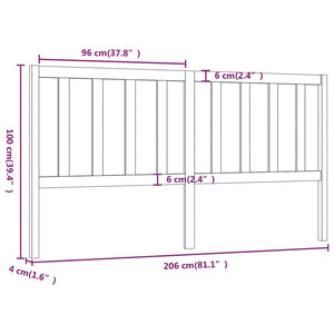 vidaXL Bed Headboard 206x4x100 cm Solid Wood Pine