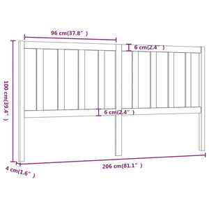 vidaXL Bed Headboard Grey 206x4x100 cm Solid Wood Pine