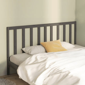 vidaXL Bed Headboard Grey 206x4x100 cm Solid Wood Pine