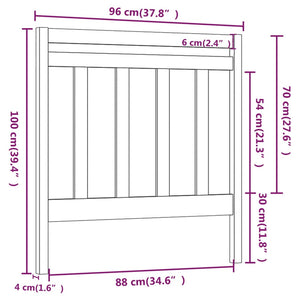 vidaXL Bed Headboard 96x4x100 cm Solid Wood Pine