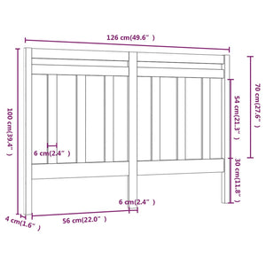 vidaXL Bed Headboard White 126x4x100 cm Solid Wood Pine