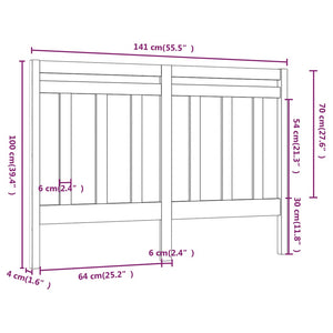 vidaXL Bed Headboard Honey Brown 141x4x100 cm Solid Wood Pine