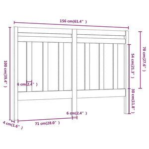 vidaXL Bed Headboard 156x4x100 cm Solid Wood Pine